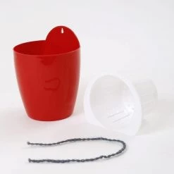 CGASPL Pot-Planters Red-White Self Watering Hanging Planter Flower Pot