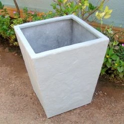 CGASPL Pot-Planters Slate White Fiber Planter