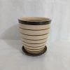 CGASPL Small Fancy Black-Cream Color Round Ceramic Pot 1 CGASPL Small Fancy Black-Cream Color Round Ceramic Pot