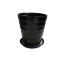 CGASPL Small Black Round Ceramic Pot Pot-Planters 2 CGASPL Small Black Round Ceramic Pot Pot-Planters
