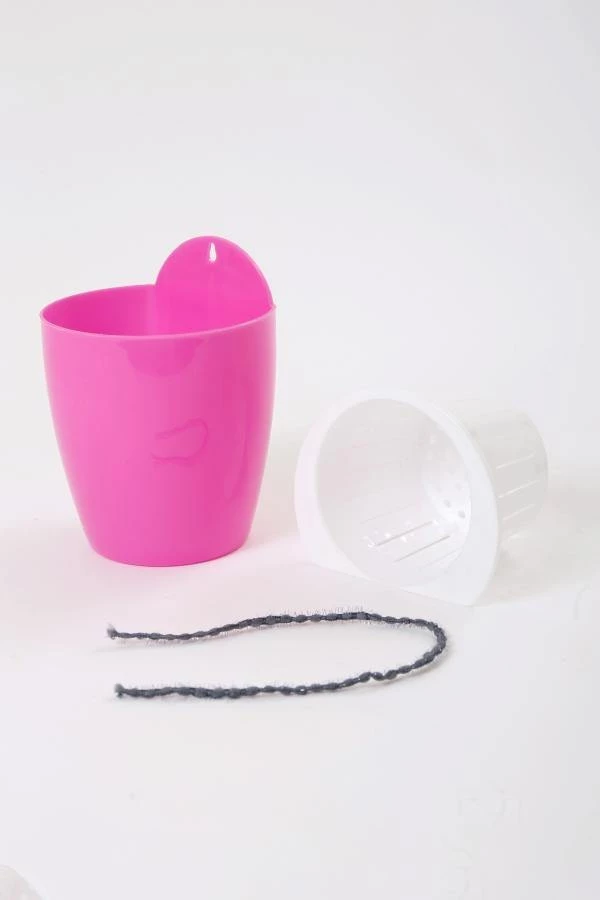 CGASPL Pink-White Self Watering Hanging Planter Flower Pot Pot-Planters 4 CGASPL Pink-White Self Watering Hanging Planter Flower Pot Pot-Planters