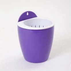 CGASPL Violet-White Self Watering Hanging Planter Flower Pot
