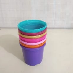 CGASPL Pot-Planters 4" Flower Pot MultiColor Sunrise Series (10 Cm)