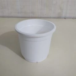 CGASPL Pot-Planters 4.5" Flower Pot White Colour Sunrise Series (11 Cm)