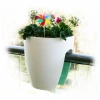 CGASPL Railing Planters High Quality Plastic Balcony Railing Planter (White)