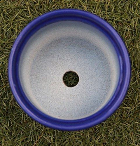 CGASPL Shiny Blue Round Ceramic Pot (Pack Of 3) 4 CGASPL Shiny Blue Round Ceramic Pot (Pack Of 3)