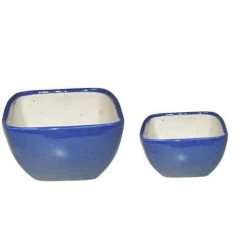 CGASPL Ceramic Pot Blue Combo Set Square Shape Pot-Planters