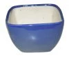 Chhajed Garden 4.5" Square Ceramic Pots, Blue (Pack Of 3)