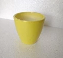 CGASPL Pot-Planters Ceramic Pot XS101 Light Yellow (Pack Of 3)