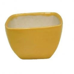 Chhajed Garden Small Ceramic Pot Yellow (Pack Of 3) Pot-Planters