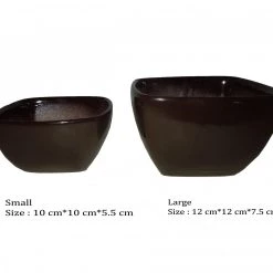 CGASPL Comboo Square Ceramic Pots, Coffee Color Pot-Planters