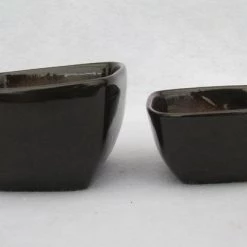 CGASPL Comboo Square Ceramic Pots, Coffee Color Pot-Planters