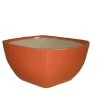 Chhajed Garden Pot-Planters Small Square Ceramic Pots, Orange (Pack Of 3)