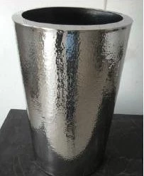 CGASPL Stainles Steel SS Conical Hammered Planter Pot-Planters