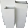 CGASPL Elevate Shiny White Fiber Planter Pot-Planters