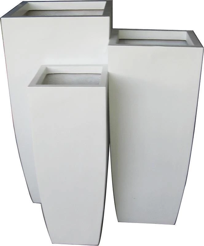 CGASPL Elevate Shiny White Fiber Planter Pot-Planters 3 CGASPL Elevate Shiny White Fiber Planter Pot-Planters