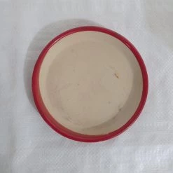 CGASPL Small Painted Red-Cream Color Round Ceramic Pot Pot-Planters