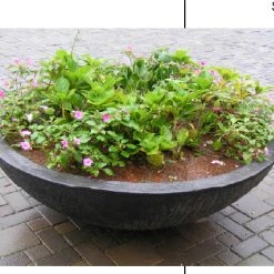 CGASPL Pot-Planters Stone Bowl Fiber Planter