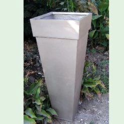 CGASPL Metallic Vertical Gray Fiber Planter