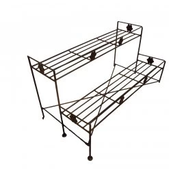 CGASPL Pot-Planters Wrought Iron Powder Coated 2 Step Stand 3' (Small) Garden Pot Plant Stands