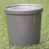 CGASPL Shiny Grey Round Ceramic Pot (Pack Of 3) Pot-Planters