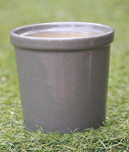 CGASPL Shiny Grey Round Ceramic Pot (Pack Of 3) Pot-Planters 3 CGASPL Shiny Grey Round Ceramic Pot (Pack Of 3) Pot-Planters