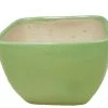 CGASPL Small Square Ceramic Pots, Green (Pack Of 3)