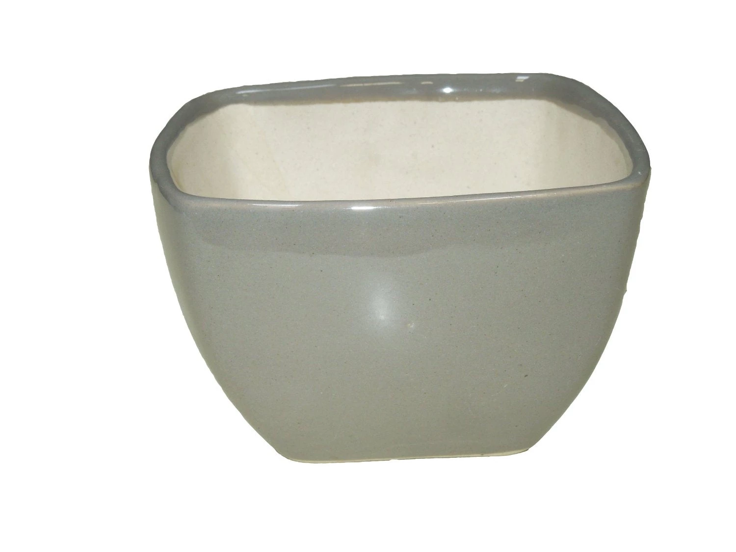 Chhajed Garden Pot-Planters Small Square Ceramic Pots, Grey (Pack Of 3) 3 Chhajed Garden Pot-Planters Small Square Ceramic Pots, Grey (Pack Of 3)