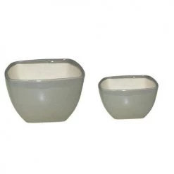 CGASPL Ceramic Pot Gray Combo Set Square Shape