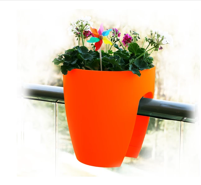 CGASPL Pot-Planters High Quality Plastic Balcony Railing Planter (Orange-Green-Red Combos) (Pack Of 3) 4 CGASPL Pot-Planters High Quality Plastic Balcony Railing Planter (Orange-Green-Red Combos) (Pack Of 3)