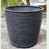 CGASPL Charcoal Round Ribs Pot-Planters 1 CGASPL Charcoal Round Ribs Pot-Planters