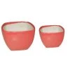 CGASPL Pot-Planters Comboo Square Ceramic Pots, Red