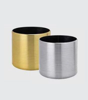 CGASPL Aluminium Ribbed Cylinder Pot (Chrome) 3 CGASPL Aluminium Ribbed Cylinder Pot (Chrome)