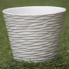 CGASPL White Ribbed Ceramic Planter (Pack Of 3)