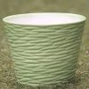 CGASPL Green Ribbed Ceramic Planter (Pack Of 3) Pot-Planters