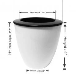 CGASPL Self Watering Planter 4", White (Pack Of 6)
