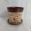 CGASPL Pot-Planters Small Painted Brown-Cream Color Round Ceramic Pot