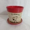 CGASPL Small Painted Red-Cream Color Round Ceramic Pot Pot-Planters