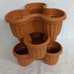 CGASPL Stacking Pots Terracotta,Vertical Flower Tower Pots Pot-Planters