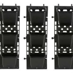 CGASPL Vertical Garden Pots Vertical Garden Green Wall Panels ( 3 Frames + 9 Pots ) With Self Drill Screws