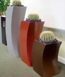 CGASPL Pot-Planters Stainles Steel SS Curvy Slant Planter