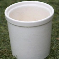 CGASPL Shiny White Round Ceramic Pot (Pack Of 3) Pot-Planters