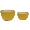 CGASPL Ceramic Pot Yellow Combo Set (Square Shape) Pot-Planters